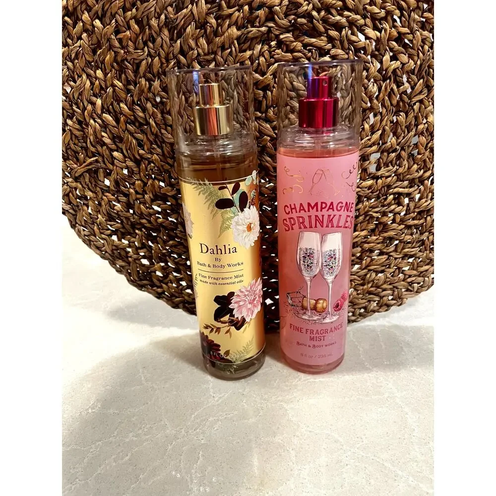 Bath & Body works Dahlia and Champagne sprinkles fine fragrance mist lot of 2